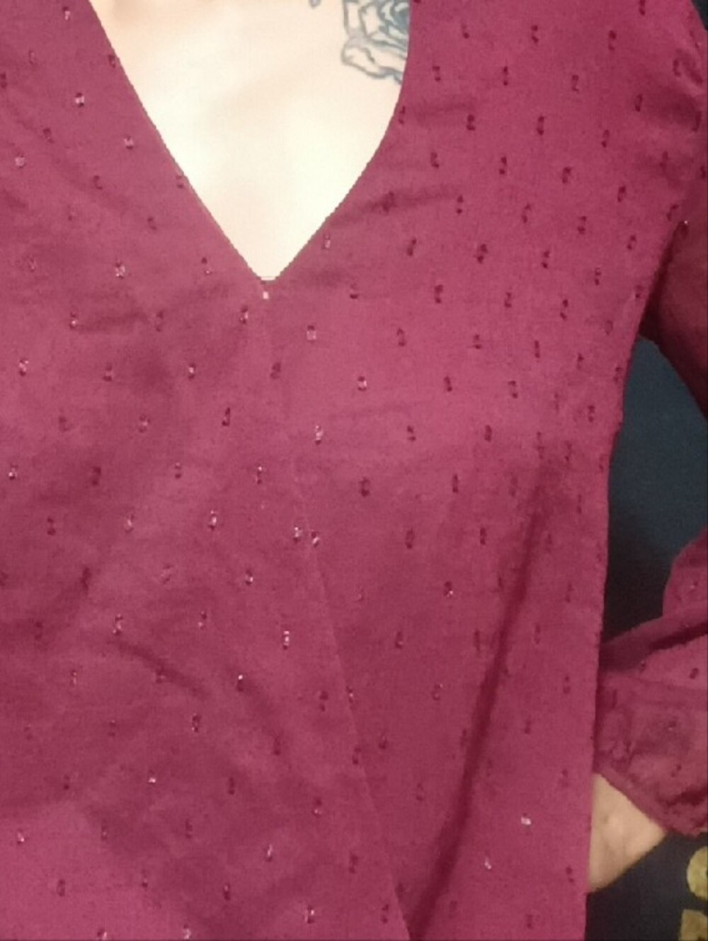 Sweet Rain Maroon Beaded Women's Blouse